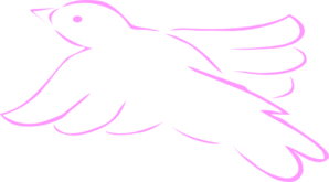 Pink Dove Outline Clip Art